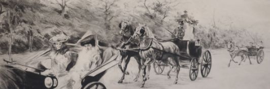 Edgar Chahine (1874-1947), dry point etching, La matin aux Acacias", 1902, one of 70, signed in