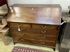 A George III mahogany bureau, width 117cm depth 51cm height 117cm