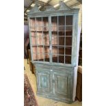 An 18th century style Dutch painted standing corner cabinet, width 112cm depth 60cm height 225cm