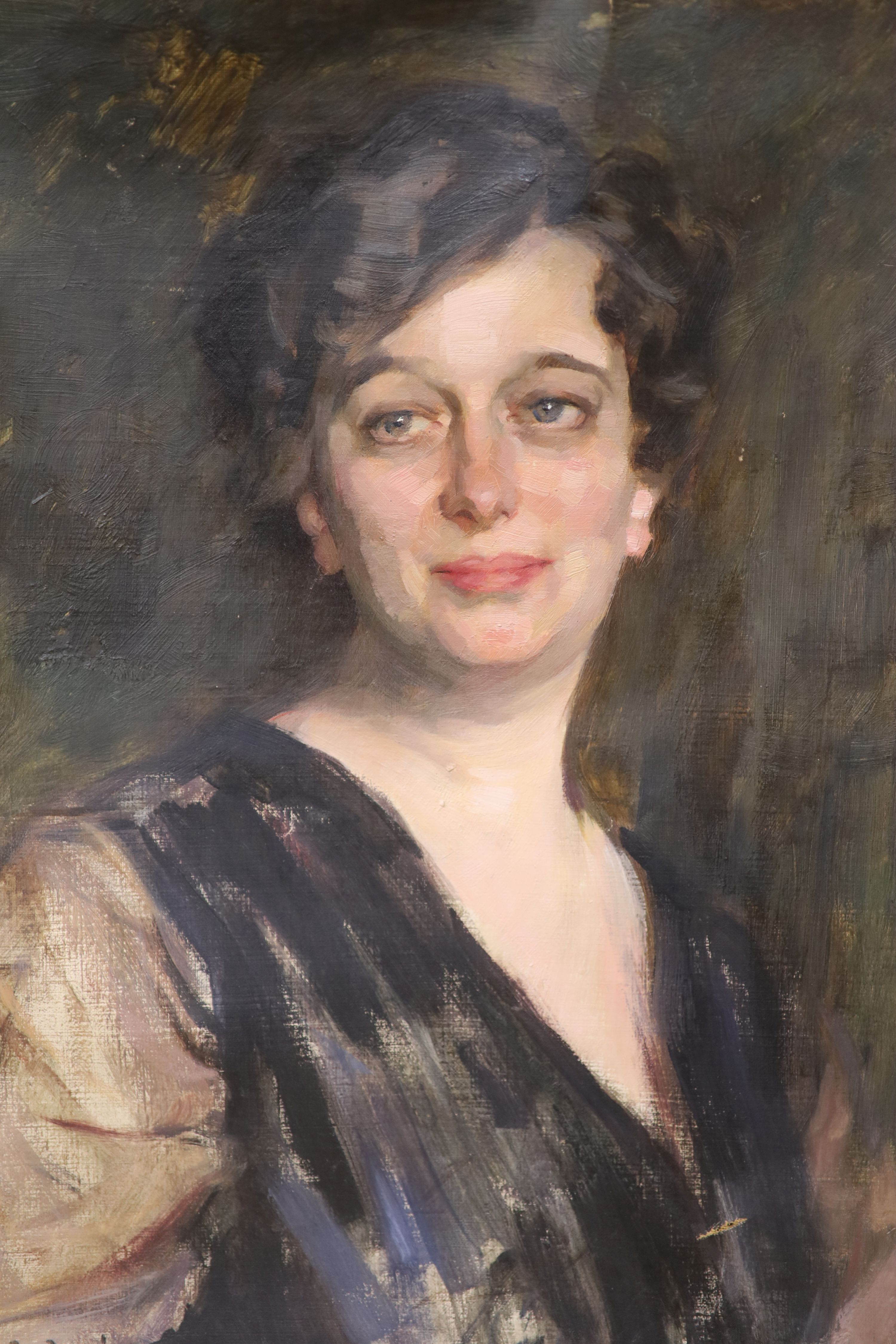 Mario Micheletti, (Italian, 1892-1975), oil on canvas, Portrait sketch of a lady, signed and dated