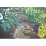 Vincent Marignane (Contemporary French School), acrylic on canvas, Waterlilies, 99 x 140cm,