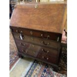 A George III mahogany bureau, width 84cm depth 50cm height 117cm