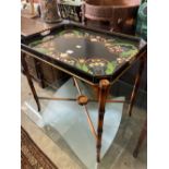 A Julian Chichester painted tray top occasional table, width 74cm, depth 54cm, height 74cm