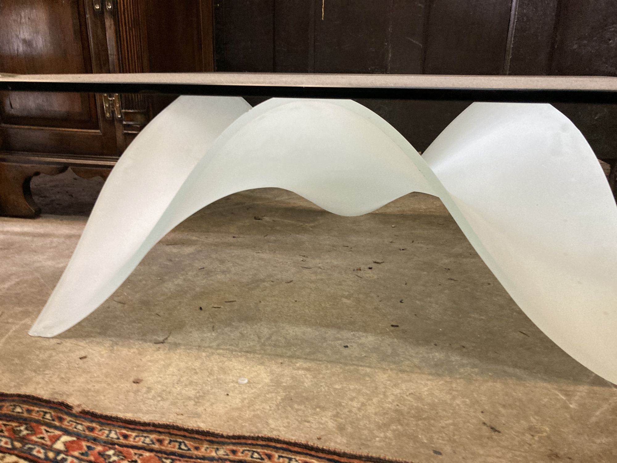 An Italian Reflex Gaudi 40 contemporary clear and frosted glass square coffee table, length 106cm, - Image 3 of 3