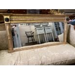 A William IV giltwood and gesso overmantel mirror, width 134cm height 64cm