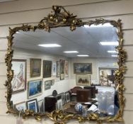 A 19th century rectangular and giltwood and gesso wall mirror, width 86cm, height 80cm