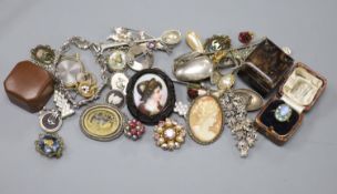 A small group of assorted costume jewellery and other items including silver teaspoons and Timex