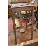 A Chippendale design square topped mahogany kettle stand, width 34cm, depth 34cm, height 65cm