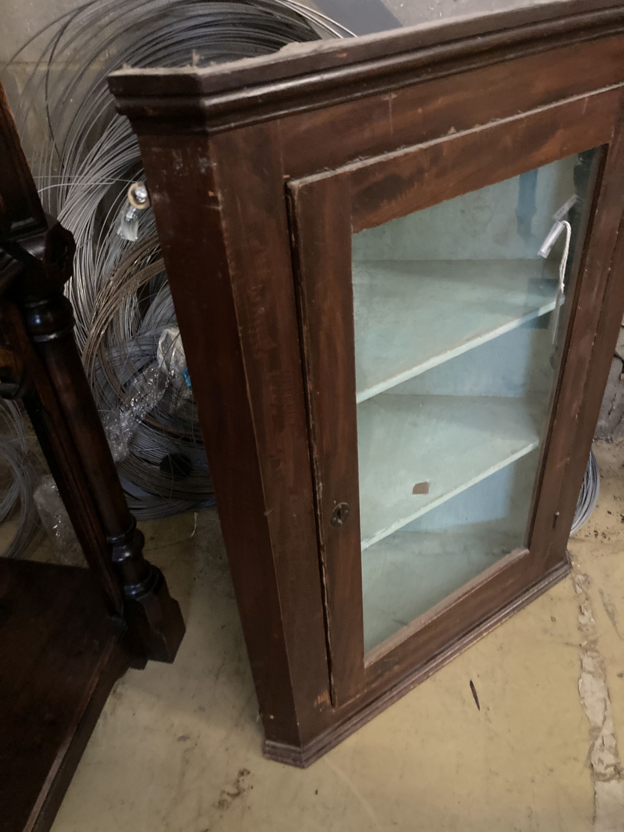 A 19th century pine hanging corner cabinet, width 69cm, depth 36cm, height 95cm - Image 3 of 3