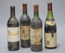 A 1977 Nuits-St-Georges Ier Cru and three French Bordeaux's