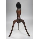 A 19th century Chinese hongmu calligraphy brush, length 19cm, and a hat stand, height 22cm