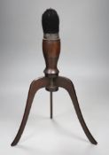 A 19th century Chinese hongmu calligraphy brush, length 19cm, and a hat stand, height 22cm