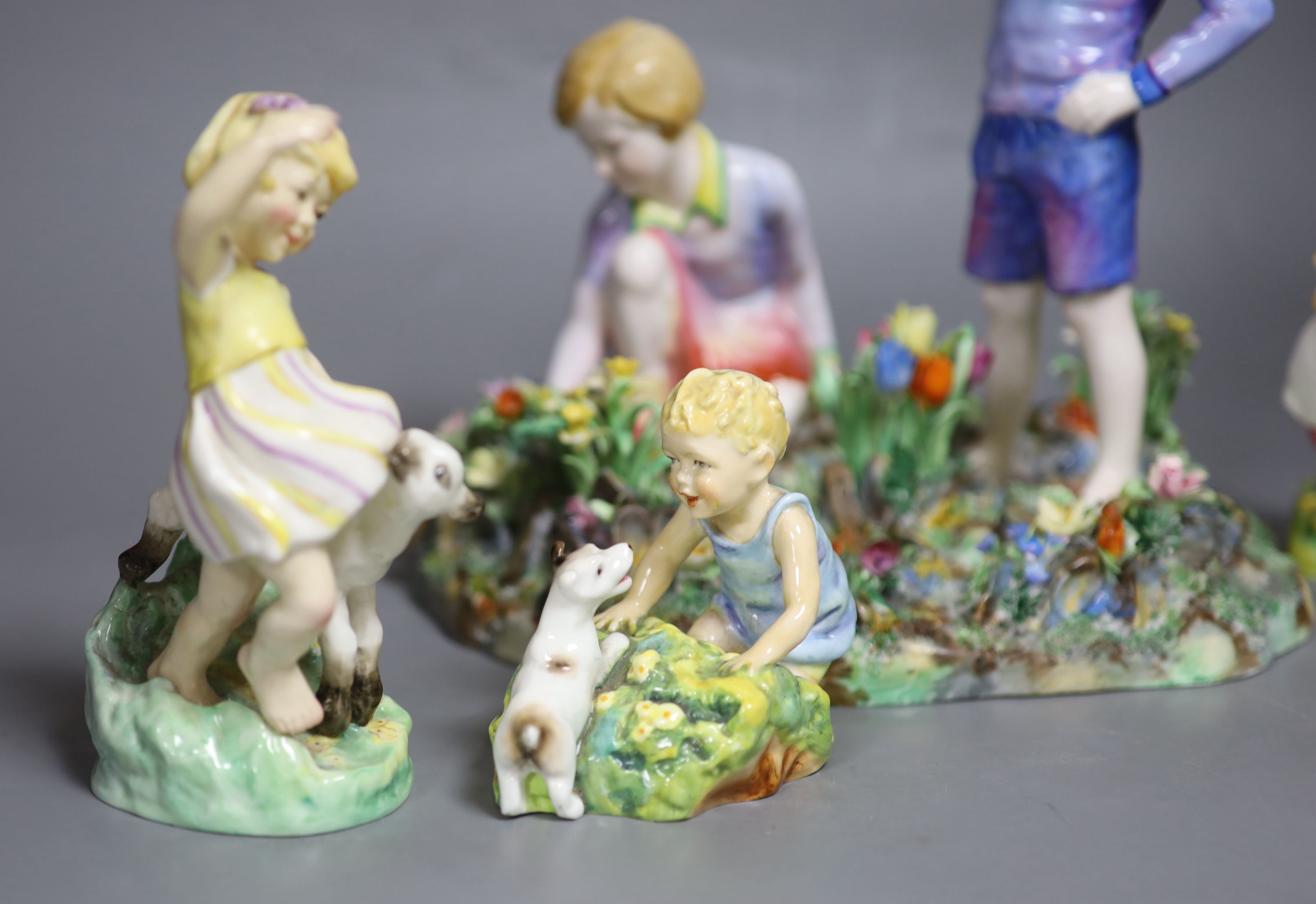 Four Royal Worcester figures of children by E.G. Doughty: 3150, 3076, 3103, 1416, and a larger - Image 2 of 4