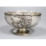 A late 19th/early 20th century Chinese Export white metal bowl by Zee Wo, diameter 15.3cm, 10oz.