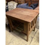 An Arts & Crafts oak kneehole desk, width 86cm, depth 60cm, height 78cm