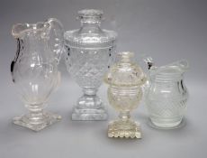 A quantity of 19th century cut glass, sweetmeat dish, etc., tallest 25cm