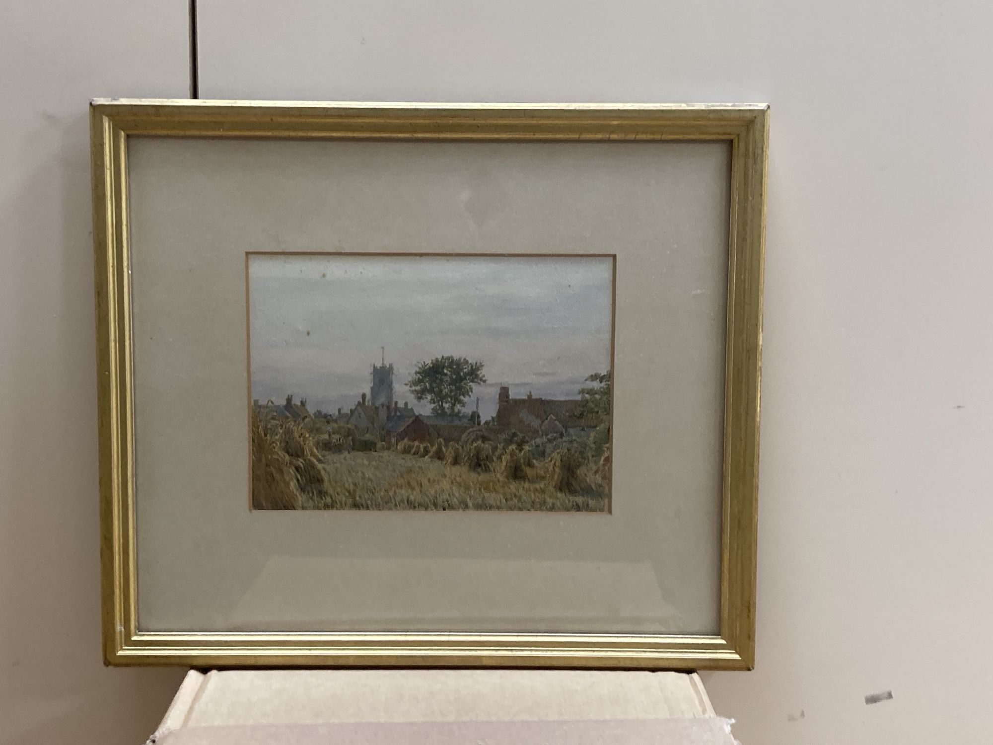 H.R. 1886, two watercolours, Harbour scene and View of a cornfield, monogrammed and dated, 17.5 x - Image 5 of 6