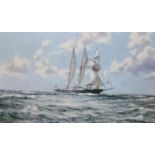 Montague Dawson, signed colour print, 'In Full Sail' - the training ship Sir Winston Churchill',