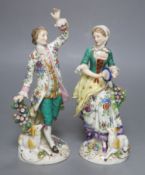 A pair of Continental figurines, height 27cm