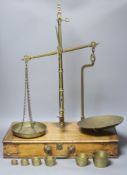 A set of mahogany brass scales by De Crave, Short Fanner & Co., width 50cm. height 70cm.