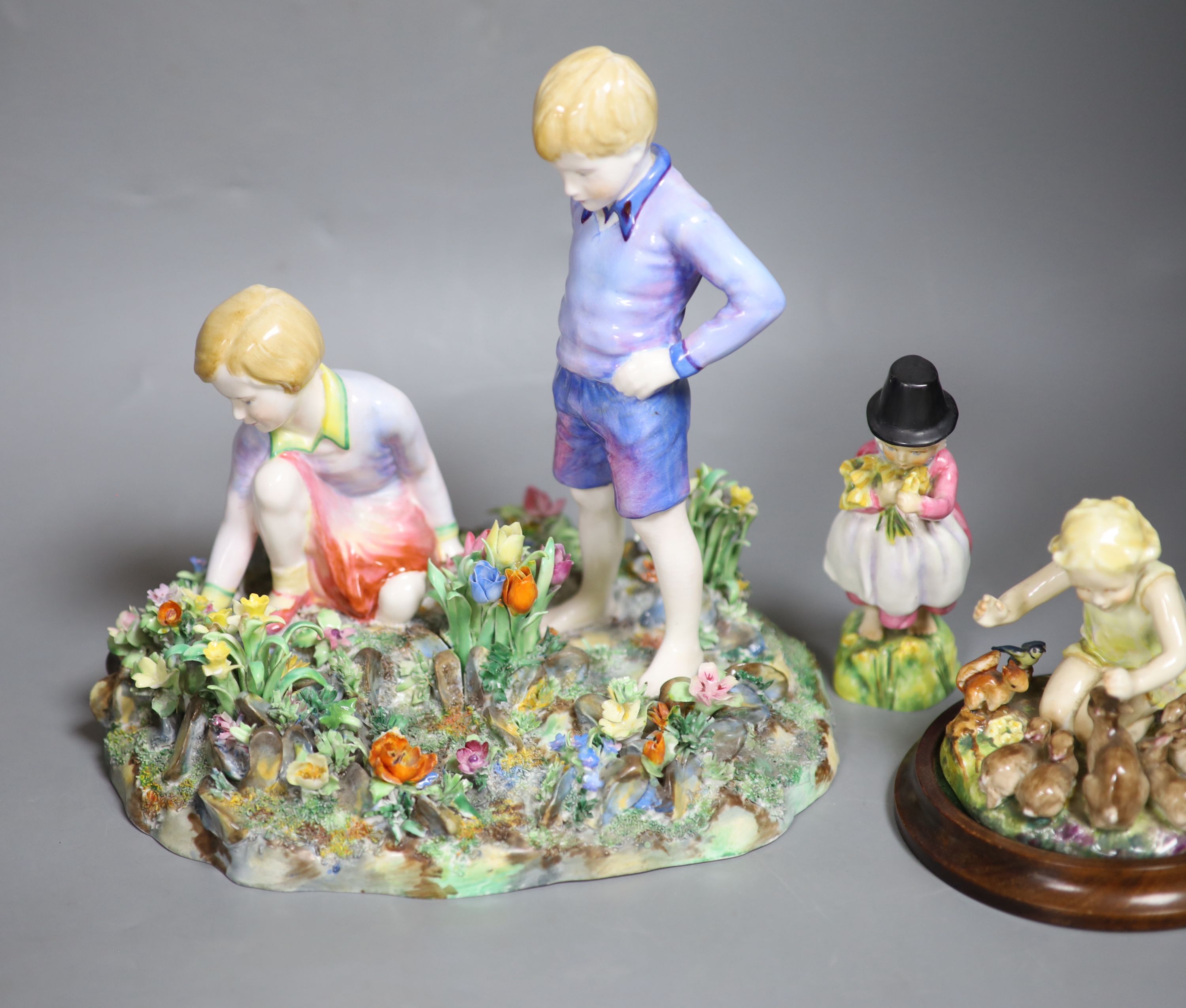 Four Royal Worcester figures of children by E.G. Doughty: 3150, 3076, 3103, 1416, and a larger - Image 3 of 4