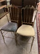 A pair of brass side chairs