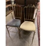 A pair of brass side chairs