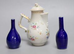 A Chinese famille rose porcelain sparrow beak jug, with cover (the latter a.f.) and a pair of