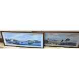 J. Galea, pair of watercolours, Views of Valetta harbour, Malta, signed and dated 1959, overall 24 x