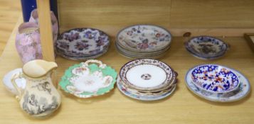 A quantity of mixed 19th century Masons style and other ceramics