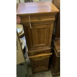 A pair of French style cherry bedside cabinets, width 40cm, depth 35cm, height 72cm
