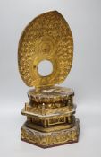 A Japanese lacquered wood zushi stand, 19th century, height 55cm