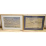A. Elliott, two watercolours, Near Roystol, signed and dated 1962, 36 x 53cm