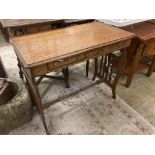 A late Victorian oak side table, width 82cm depth 44cm height 71cm