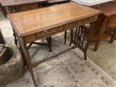 A late Victorian oak side table, width 82cm depth 44cm height 71cm