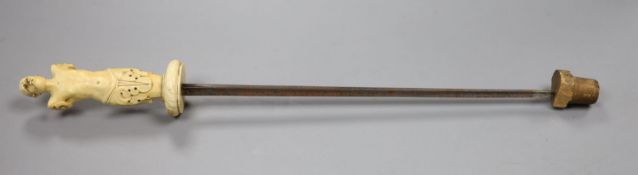 An 18th century German or Italian ivory hilt and guard. Length 41cm.