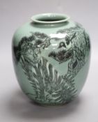 An Oriental ceramic jar, height 22cm