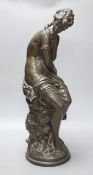 After Moreau. A bronzed metal figure of Venus surprised, height 63cm