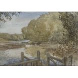 Philip Pimlott, watercolour and pencil, 'River Beaulieu 1927', signed 28 x 40cm