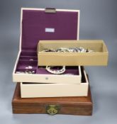 A group of assorted costume jewellery etc. including paste set and cultured freshwater pearl
