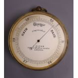 J, Hicks of London. A compensated travelling barometer, diameter 7.5cm