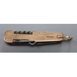 A late Victorian 9ct gold mounted multi-tooled pocket knife, maker T.B.H, Birmingham, 1900,