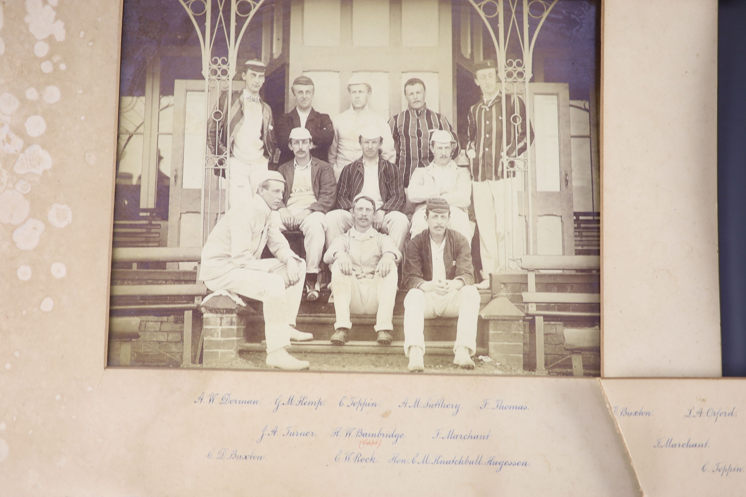 A set of three photographs of the Cambridge University Cricket 11 v Australians 1886, photographed - Image 5 of 9