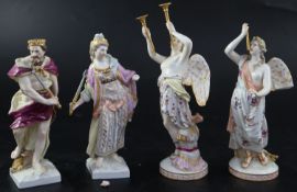 A pair of KPM Berlin porcelain figures of Pluto and Proserpina, and a pair of KPM figures of angels,