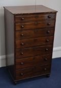 An early Victorian rosewood collector's chest fitted seven drawers, on turned feet, W. 50cm. D.