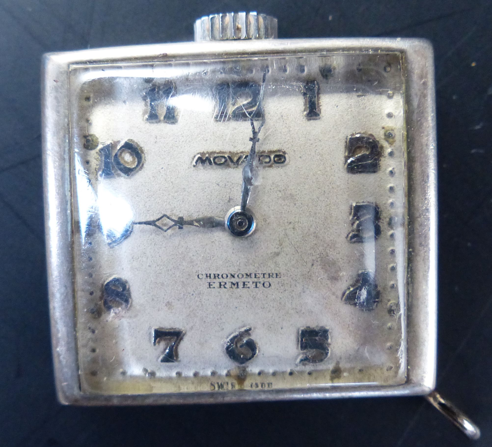 A 1920's lady's 18ct gold square dial manual wind wrist watch, 21mm, gross 14.8 grams and a white - Image 7 of 9