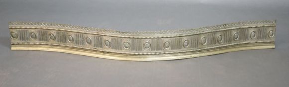 A George III bowed neo-classical fluted and pierced fender, with beaded bands and oval paterae, W.