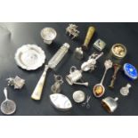 Nine assorted mainly early 20th century continental white metal miniature items including watering