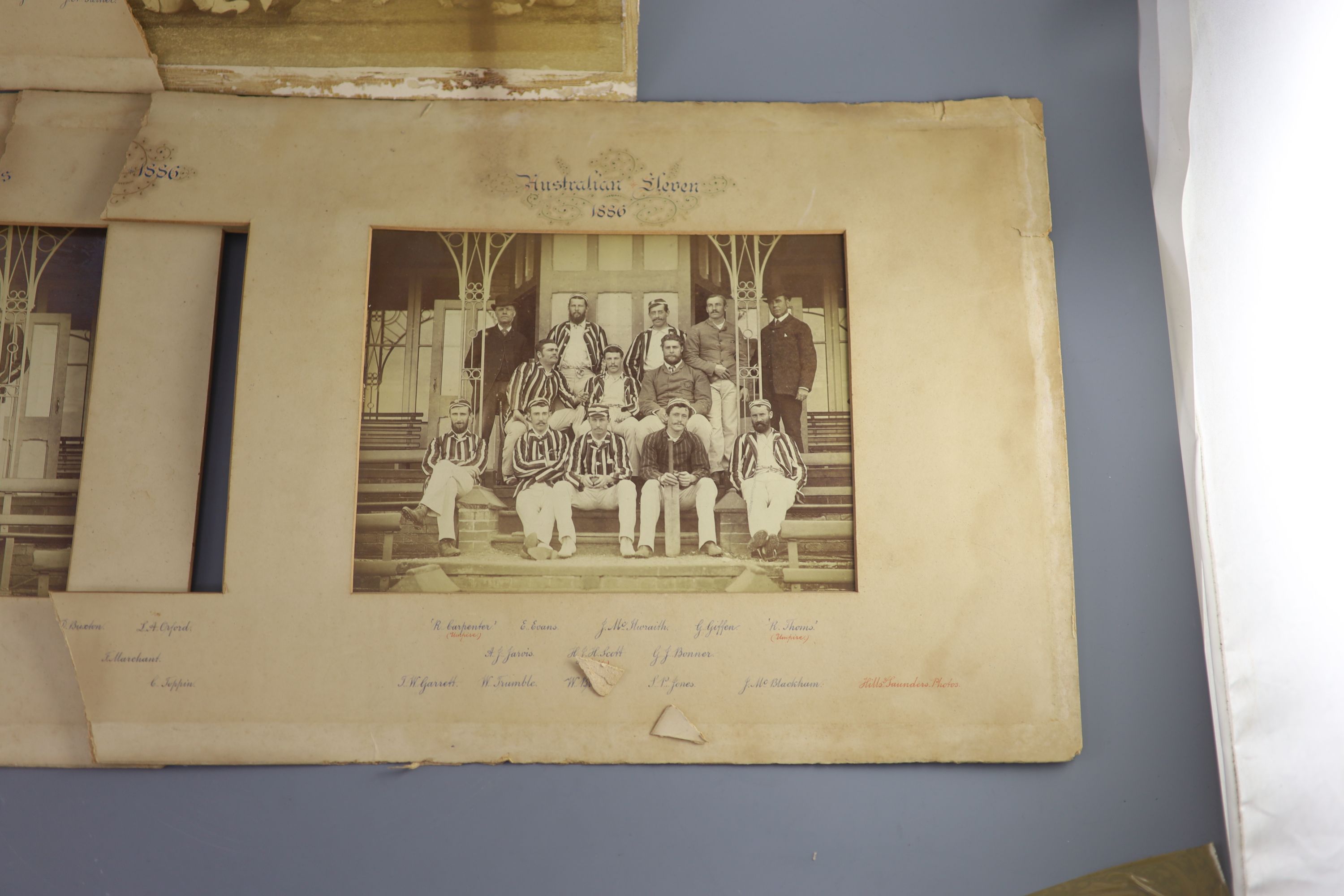 A set of three photographs of the Cambridge University Cricket 11 v Australians 1886, photographed - Image 2 of 9