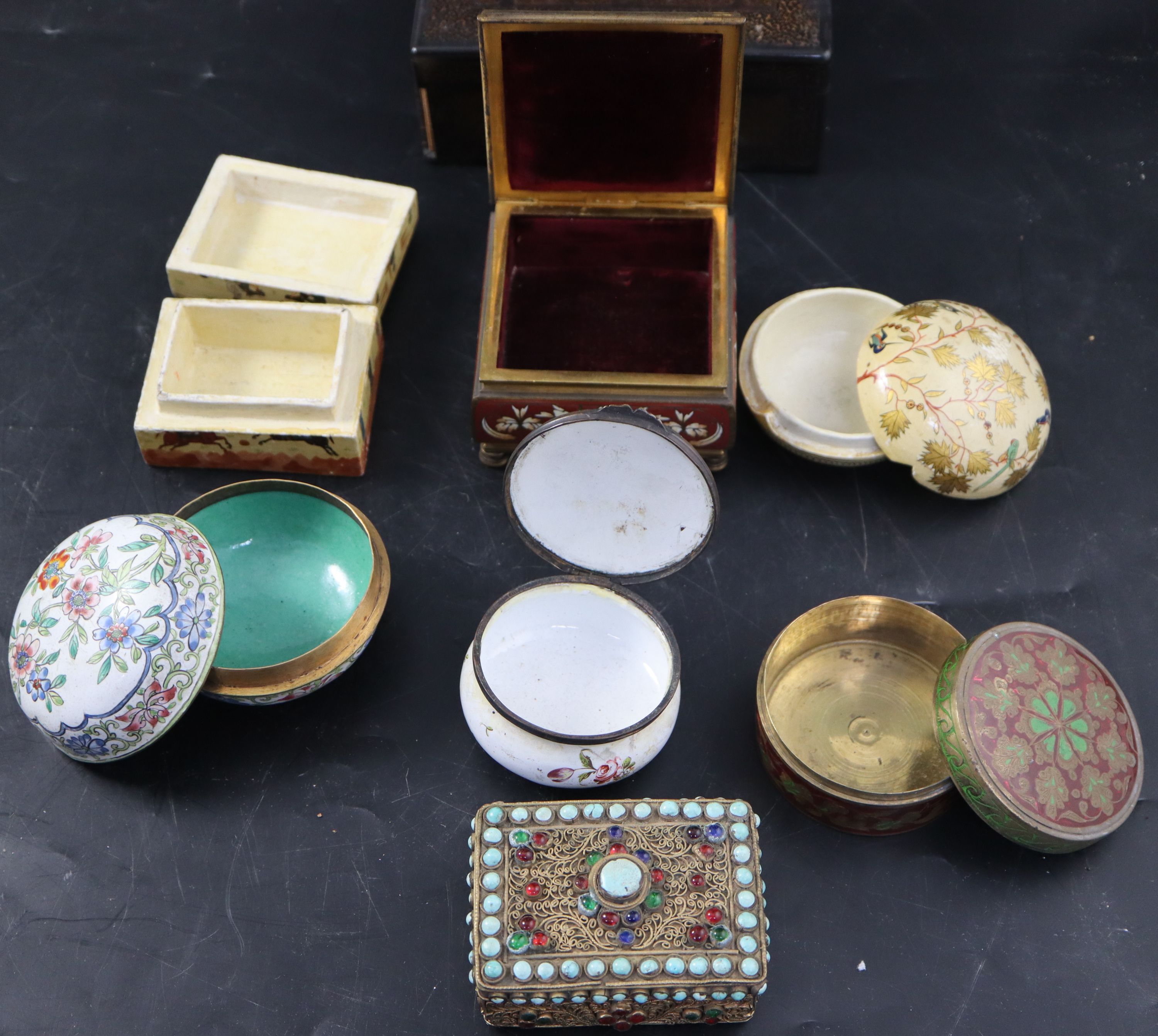 A group of assorted boxes and ornaments including French enamel and TibetanCONDITION: - late 19th - Image 11 of 15